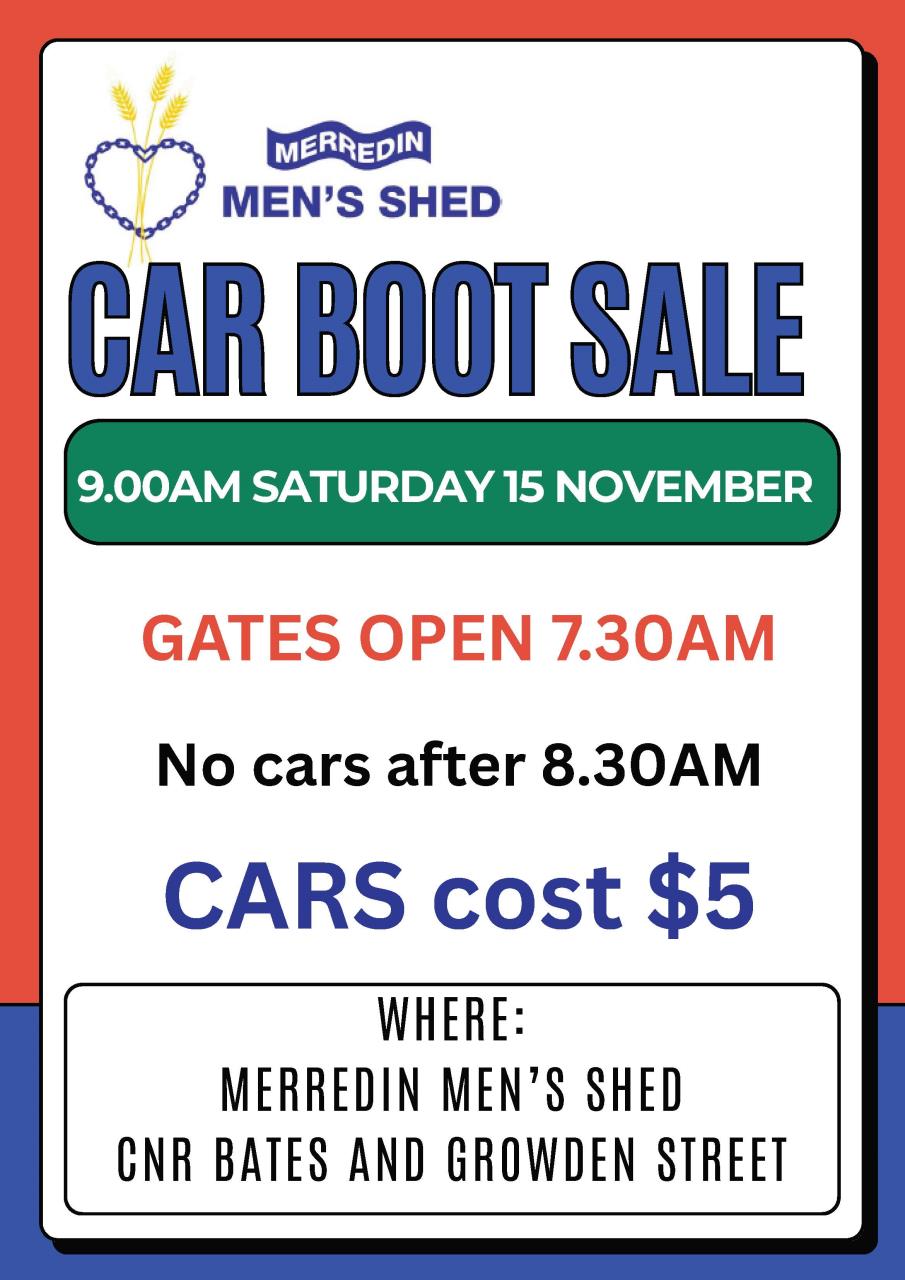 Mens Shed Car Boot Sale